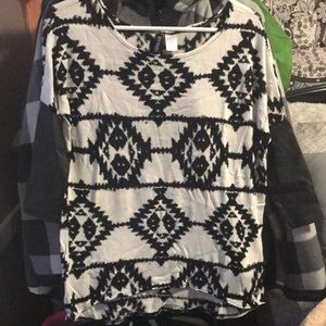 Women's faux leather sleeve sweater